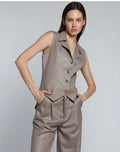mocha collar vest